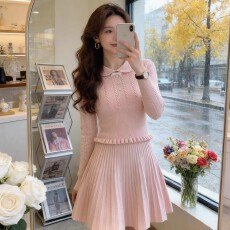 批发巨好看的针织套装裙女2025秋冬新款设计感穿搭小个子显瘦两件套女