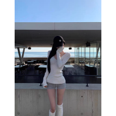 批发韩系温柔风巨好看的<b class='q'>V领</b>修身显瘦针织衫小众独特漂亮长袖上衣26冬