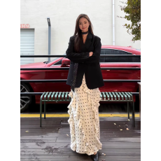 批发波点连衣裙女春夏显瘦通勤高级感+黑色<b class='q'>西装</b>