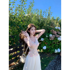 批发04/08 JMSHOP【莫奈花园】手工定制花朵仙女裙吊带上衣