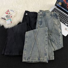 批发【牛仔<b class='q'>裤</b>】<b class='q'>欧美</b>千牛男女设计感潮流休闲<b class='q'>裤</b>春秋宽松直筒长<b class='q'>裤</b>情侣潮