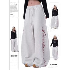 批发纯棉复牛奶丝美式<b class='q'>嘻哈</b>风爵士跳舞宽松束脚卫<b class='q'>裤</b>女低腰阔腿休闲<b class='q'>裤</b>