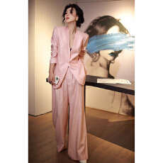 批发高级感轻职风时尚套装女2025春季时尚宽松西服长裤职场通勤两件套