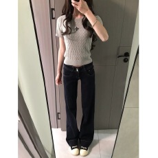 批发美式小众微喇阔腿<b class='q'>牛仔裤</b><b class='q'>女</b>2026夏季低腰宽松百搭<b class='q'>直筒</b>喇叭<b class='q'>裤</b>