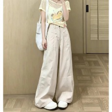 批发美式工装<b class='q'>牛仔裤</b><b class='q'>女</b>2026新款秋季高腰宽松显瘦垂感阔腿休闲裤子