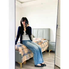 批发美式折痕水洗宽松阔腿<b class='q'>牛仔裤</b>女2026秋季新款高腰显瘦直筒拖地裤