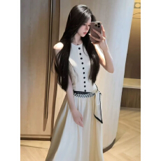 批发有洧早春漂亮<b class='q'>连衣裙</b>女2026新款春季白色无袖长款背心裙子<b class='q'>夏</b>