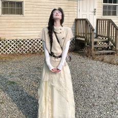 批发法式<b class='q'>高领</b>针织<b class='q'>毛衣</b>搭配打底衫长袖女春季超仙蕾丝半身长裙三件套