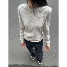 批发【纯棉】<b class='q'>男</b>女同款亨利领 刺绣轻奢高级感薄修型弯刀<b class='q'>长袖</b>上衣新款