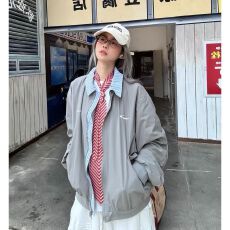 批发原版好质量 美式复古绣花假两件翻领棒球服秋冬季男女<b class='q'>夹克</b>外套