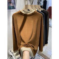 批发假两件双面德绒T恤女2025冬季<b class='q'>宽松</b>加厚保暖磨毛洋气圆领拼色<b class='q'>上衣</b>