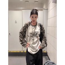 批发美式复古迷彩插肩袖长袖T恤女<b class='q'>秋</b>季宽松街头风休闲百搭上衣