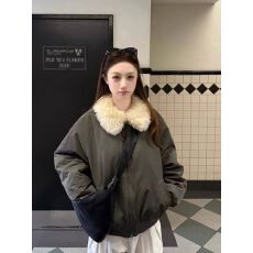 批发板栗可可Bankelili'纽约雨季'毛毛翻领宽松韩系棉服夹克外套女冬