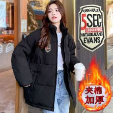 批发2025新款小个子超厚面包服羽绒棉服<b class='q'>女</b>冬季保暖棉衣棉袄夹棉外套潮
