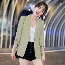 批发短款夏季<b class='q'>小西装</b>外套女七分袖修身显瘦韩版气质薄款大码小西服休闲