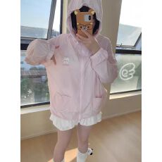 批发UPF50+夏季轻薄防晒衣女 防紫外线凉感拉链连帽外套