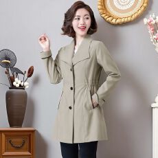 批发300斤大码女装 2026年春秋季风衣女中长款休闲外套女收腰显瘦上衣