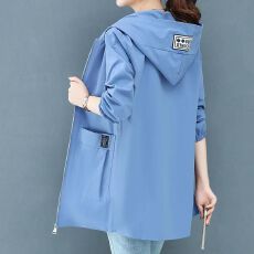 批发300斤大码女装 春秋季风衣女中长款韩版宽松薄款外套女