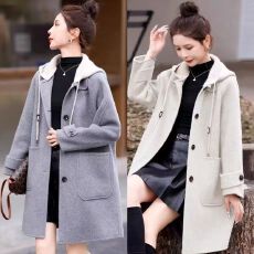 批发<b class='q'>大码</b>女装大衣女中长款2026秋冬季爆款韩版连帽宽松气质毛呢外套潮