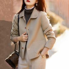 批发<b class='q'>大码</b>毛呢外套女士春秋冬季2026年新款小个子时尚爆款呢子大衣短款
