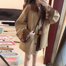 批发百搭通勤卡其风衣外套女2026<b class='q'>春</b>秋新款小个子中长款时尚高级感韩系