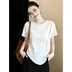 批发实拍 大码女装韩系简约纯色一粒扣圆领针织衫