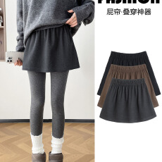 批发毛呢遮屁帘配鲨鱼裤叠穿女秋冬季2025新款卫衣<b class='q'>打底</b>内搭短裙半身裙