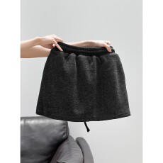 批发韩系<b class='q'>复古</b>高腰包臀裤裙短裙女秋冬抽绳松紧腰显瘦小个子a字半身裙