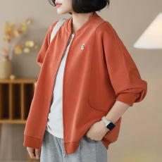 批发2025春秋装新款大码运动休闲中年<b class='q'>妈妈</b>开衫小个子卫衣女洋气短外套