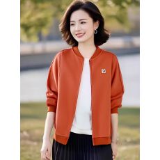 批发小个子洋气短外套2026春秋装新款大码运动休闲中年<b class='q'>妈妈</b>开衫卫衣女
