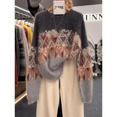 批发松弛感宽松版型时尚<b class='q'>韩版</b>针织复古气质时尚保暖舒适套头毛衣针织衫