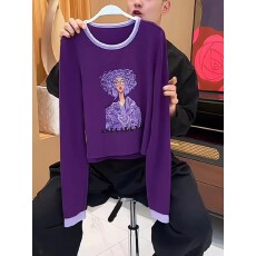 批发紫色轻奢漂亮显瘦内搭上衣<b class='q'>T</b><b class='q'>恤</b>2026春秋季新款<b class='q'>长</b>袖薄款打底衫女士