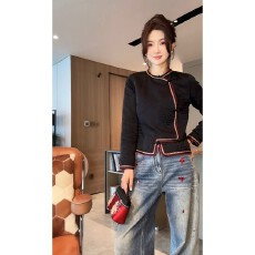 批发艺艺吖【中国甜心】新中式<b class='q'>中国风</b>斜襟长袖上衣