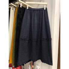 批发2025秋季新款设计感小众复古格子花苞半身裙女<b class='q'>百搭</b>休闲中长a字裙