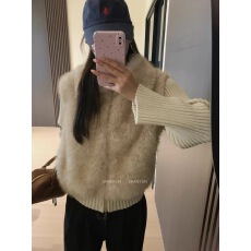 批发2025冬季新款年轻时尚环保皮草毛毛外套女短款小个子<b class='q'>针织</b>袖可拆卸