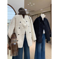 批发重料蓬松细绒毛环保皮草立领<b class='q'>外套</b>双排扣皮毛一体蓄热软暖加厚上衣