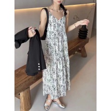 批发吊带裙 碎花甜美<b class='q'>雪纺</b><b class='q'>连衣裙</b>女 小个子 2024春夏新品 chic百搭叠穿