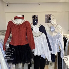 批发2026早春韩系波点花边排扣小衫(配发圈)