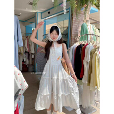 批发甜美风<b class='q'>格</b>子吊带<b class='q'>连衣裙</b>女2026夏季荷叶边减龄小个子百搭显瘦长裙