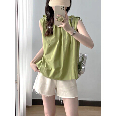 批发无袖上衣女多巴胺减龄法式绝美<b class='q'>吊带</b><b class='q'>背心</b>夏外穿设计感小众系带衬衫