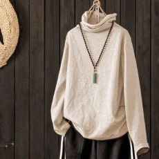 批发妈妈秋冬加绒打底衫堆堆领<b class='q'>中年女装</b>时尚洋气长袖加厚德绒小衫上衣