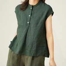 批发棉麻背心无袖T恤女夏季大码女装麻料<b class='q'>上衣</b>新款宽松中老年妈妈夏装