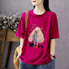 批发<b class='q'>韩国</b>东大门 大码简约宽松夏天文艺衣服夏装学院风辣妹短袖t恤女夏
