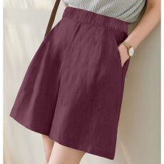 批发棉麻<b class='q'>大码</b>纯色<b class='q'>外贸</b>撤柜折扣亚麻五分裤宽松复古休闲短裤棉麻<b class='q'>女裤</b>