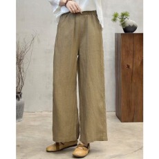 棉麻大码夏季新款松紧腰显瘦百搭棉麻阔腿裤休闲气质女士九分裤