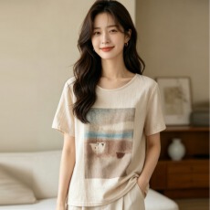 批发实拍 新款棉麻短袖T恤女复古印花亚麻薄体恤文艺宽松大码夏装上衣