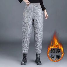 批发年秋冬新款女士羽绒棉裤高腰显瘦遮肉外穿防风保暖休闲裤哈伦裤