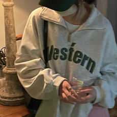 批发薄款卫衣盐系慵懒宽松POLO半高领卫衣拉链休闲外套