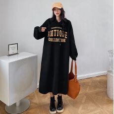 批发冬季加绒韩版卫衣长裙开叉连帽<b class='q'>连衣裙</b>双帽