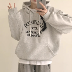 批发加绒加厚卫衣<b class='q'>外套</b>女装秋冬韩版连帽宽松印花<b class='q'>长袖</b>上衣潮